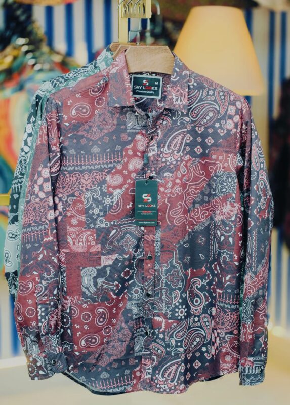 Chinese Cherry Fabrics Print Full Sleeve Shirt